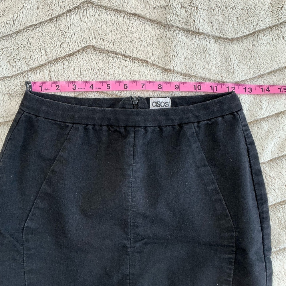 ASOS Denim Black Pencil Skirt - Picture 8 of 11